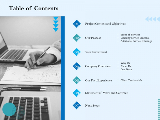 Commercial Cleaning Services Table Of Contents Brochure PDF Commercial Cleaning Services Table Of Contents Brochure PDF