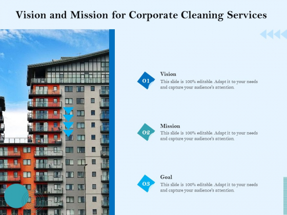Commercial Cleaning Services Vision And Mission For Corporate Cleaning Services Introduction PDF