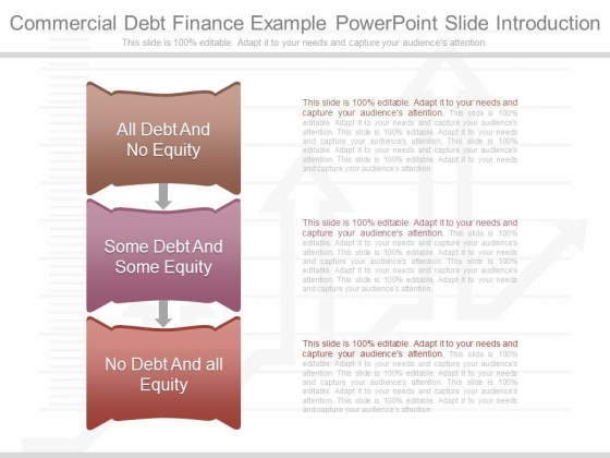 Commercial Debt Finance Example Powerpoint Slide Introduction
