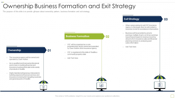 Commercial Insurance Solutions Strategic Plan Ownership Business Formation And Exit Strategy Brochure PDF Commercial Insurance Solutions Strategic Plan Ownership Business Formation And Exit Strategy Brochure PDF
