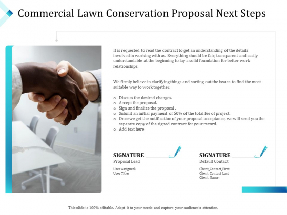 Commercial Lawn Conservation Proposal Next Steps Ppt Inspiration Designs Download PDF Commercial Lawn Conservation Proposal Next Steps Ppt Inspiration Designs Download PDF
