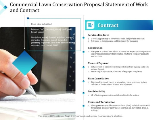 Commercial Lawn Conservation Proposal Statement Of Work And Contract Ppt Visual Aids Pictures PDF Commercial Lawn Conservation Proposal Statement Of Work And Contract Ppt Visual Aids Pictures PDF