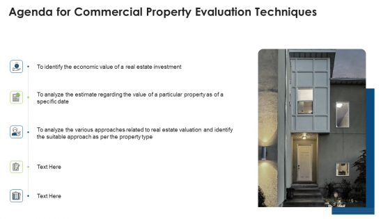 Commercial Property Evaluation Techniques Agenda For Commercial Property Evaluation Techniques Demonstration PDF Commercial Property Evaluation Techniques Agenda For Commercial Property Evaluation Techniques Demonstration PDF