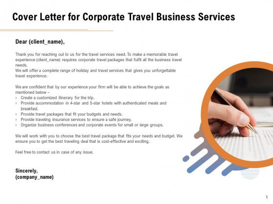 Commercial Travel And Leisure Commerce Cover Letter For Corporate Travel Business Services Summary PDF Commercial Travel And Leisure Commerce Cover Letter For Corporate Travel Business Services Summary PDF