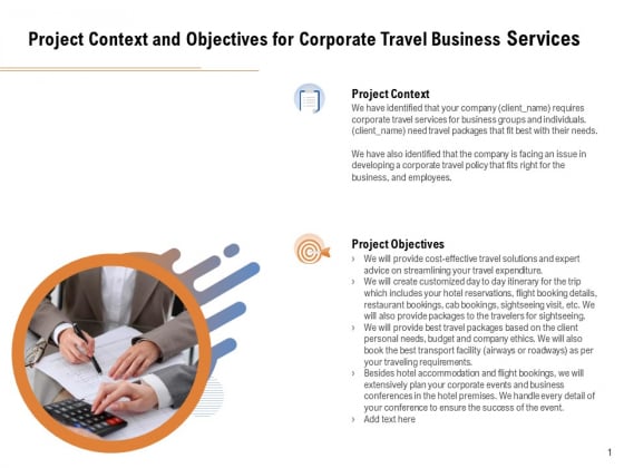 Commercial Travel And Leisure Commerce Project Context And Objectives For Corporate Travel Business Services Demonstration PDF Commercial Travel And Leisure Commerce Project Context And Objectives For Corporate Travel Business Services Demonstration PDF