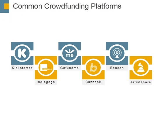 Common Crowdfunding Platforms Ppt PowerPoint Presentation Model Demonstration