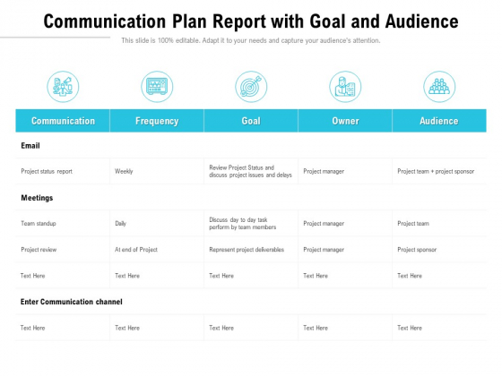 Communication Plan Report With Goal And Audience Ppt PowerPoint Presentation Professional Gallery PDF Communication Plan Report With Goal And Audience Ppt PowerPoint Presentation Professional Gallery PDF