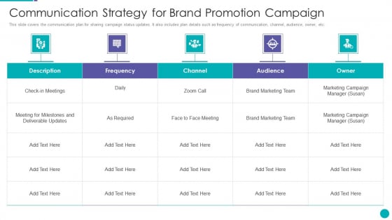 Communication Strategy For Brand Promotion Campaign Ppt PowerPoint Presentation Gallery Format PDF Communication Strategy For Brand Promotion Campaign Ppt PowerPoint Presentation Gallery Format PDF