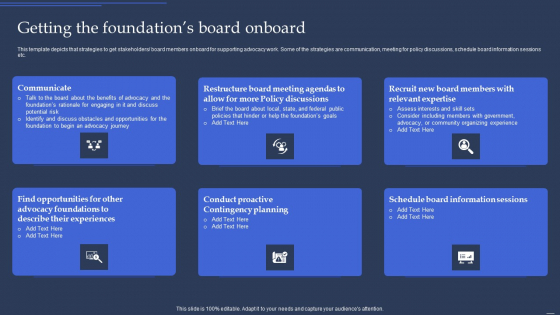 Community Policy Resources Getting The Foundations Board Onboard Topics PDF