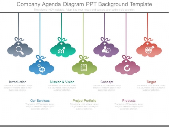Company Agenda Diagram Ppt Background Template