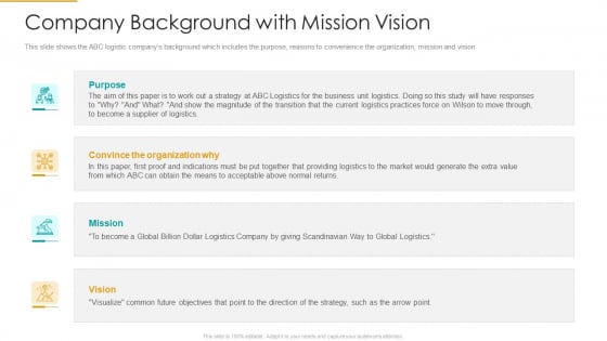 Company Background With Mission Vision Background PDF
