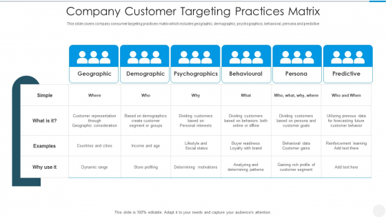Company Customer Targeting Practices Matrix Download PDF