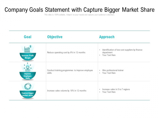 Company Goals Statement With Capture Bigger Market Share Ppt PowerPoint Presentation Styles Infographic Template PDF Company Goals Statement With Capture Bigger Market Share Ppt PowerPoint Presentation Styles Infographic Template PDF