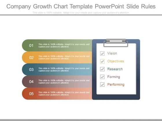 Company Growth Chart Template Powerpoint Slide Rules