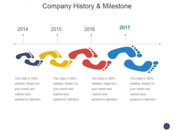 company history and milestone template 1 ppt powerpoint presentation