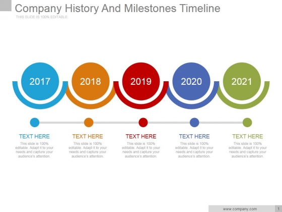 Company History And Milestones Timeline Ppt PowerPoint Presentation Infographics