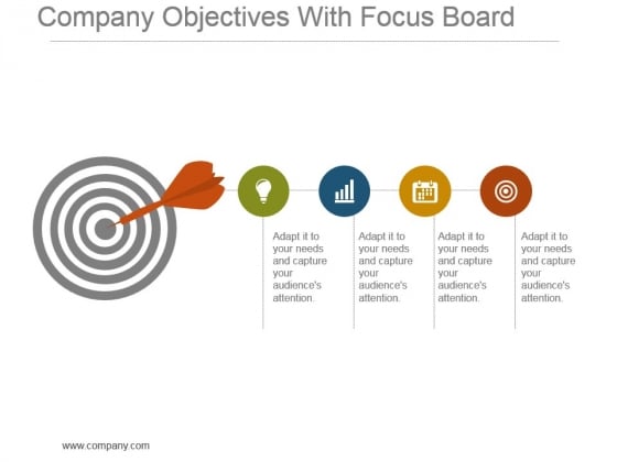 Company Objectives With Focus Board Powerpoint Slide Influencers Company Objectives With Focus Board Powerpoint Slide Influencers