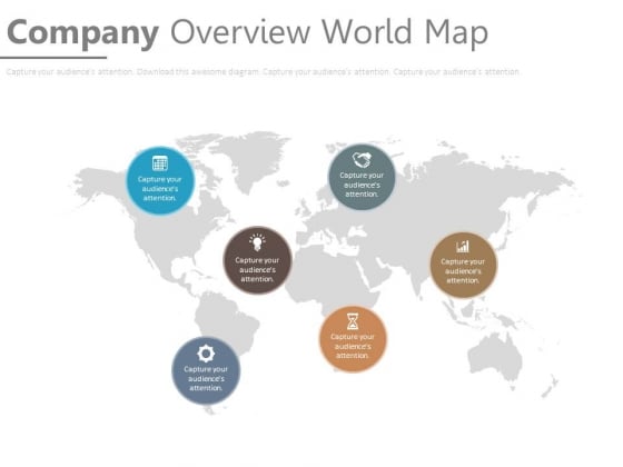 Company Overview World Map Ppt Slides