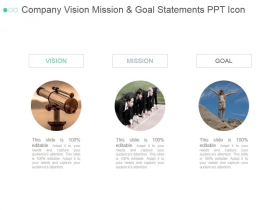 company vision mission and goal statements ppt powerpoint