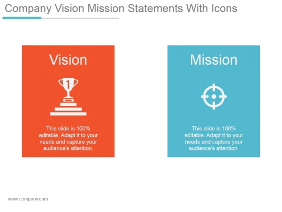 Company Vision Mission Statements With Icons Ppt PowerPoint Presentation Show