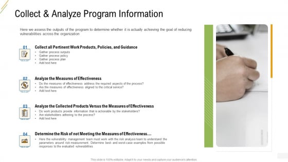 Company Vulnerability Administration Collect And Analyze Program Information Demonstration PDF Company Vulnerability Administration Collect And Analyze Program Information Demonstration PDF