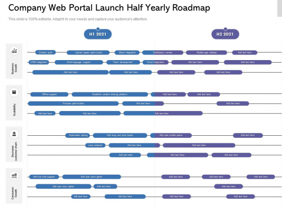 Company Web Portal Launch Half Yearly Roadmap Information Company Web Portal Launch Half Yearly Roadmap Information