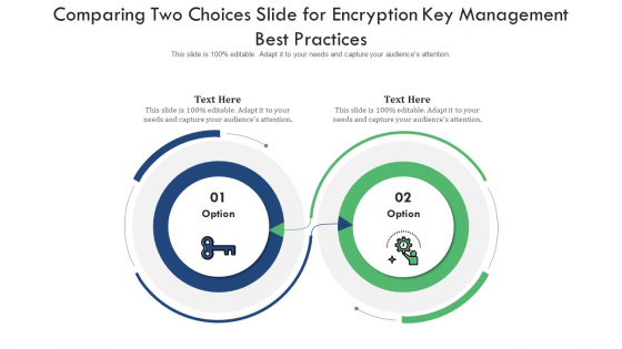 Comparing Two Choices Slide For Encryption Key Management Best Practices Ppt PowerPoint Presentation File Influencers PDF