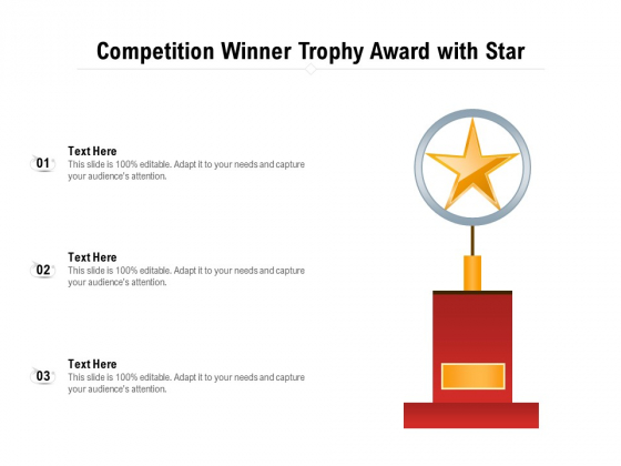 Competition Winner Trophy Award With Star Ppt PowerPoint Presentation File Styles PDF