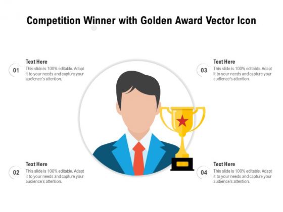Competition Winner With Golden Award Vector Icon Ppt PowerPoint Presentation File Information PDF