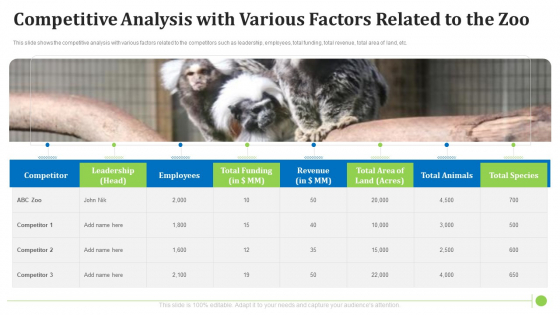 Competitive Analysis With Various Factors Related To The Zoo Brochure PDF