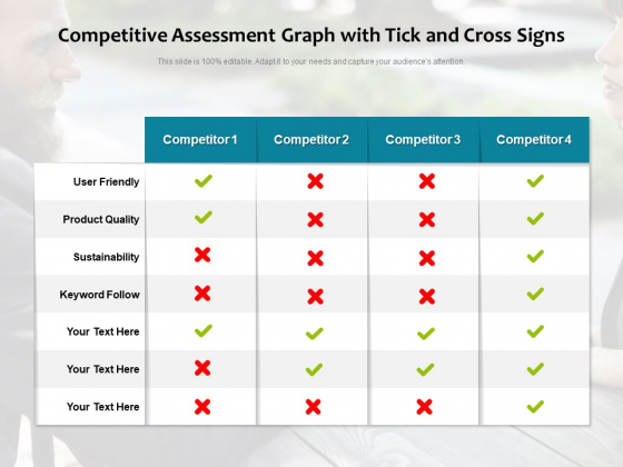 Competitive Assessment Graph With Tick And Cross Signs Ppt PowerPoint Presentation Gallery Clipart Images PDF Competitive Assessment Graph With Tick And Cross Signs Ppt PowerPoint Presentation Gallery Clipart Images PDF