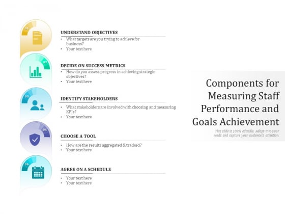 Components For Measuring Staff Performance And Goals Achievement Ppt PowerPoint Presentation Gallery Background Designs PDF