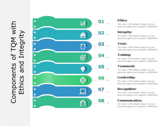 Components Of TQM With Ethics And Integrity Ppt PowerPoint Presentation Icon Model PDF Components Of TQM With Ethics And Integrity Ppt PowerPoint Presentation Icon Model PDF