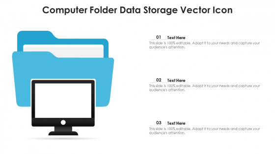 Computer Folder Data Storage Vector Icon Ppt Inspiration Introduction PDF