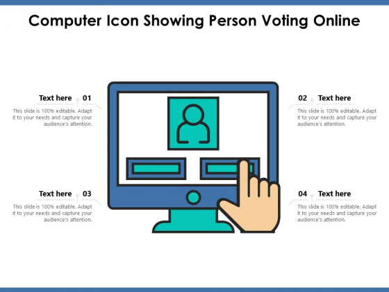 Computer Icon Showing Person Voting Online Ppt PowerPoint Presentation Professional Show PDF
