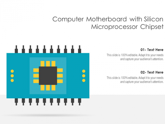 Computer Motherboard With Silicon Microprocessor Chipset Ppt PowerPoint Presentation Infographic Template Icon PDF