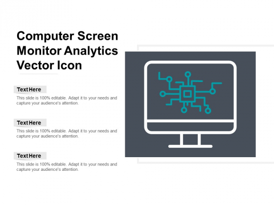 Computer Screen Monitor Analytics Vector Icon Ppt Powerpoint Presentation Inspiration Grid