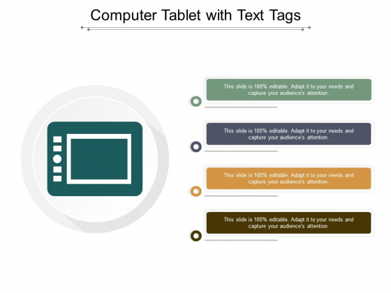 Computer Tablet With Text Tags Ppt PowerPoint Presentation Inspiration Icons
