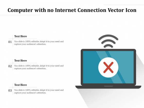 Computer With No Internet Connection Vector Icon Ppt PowerPoint Presentation Infographic Template Microsoft PDF