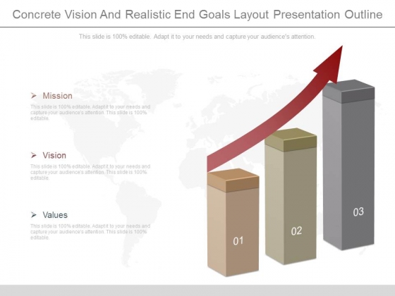 Concrete Vision And Realistic End Goals Layout Presentation Outline