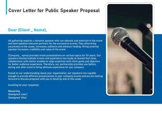 Conference Session Cover Letter For Public Speaker Proposal Ppt Infographic Template Example PDF Conference Session Cover Letter For Public Speaker Proposal Ppt Infographic Template Example PDF