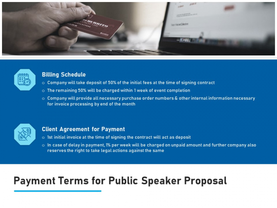 Conference Session Payment Terms For Public Speaker Proposal Ppt Model Background Images PDF