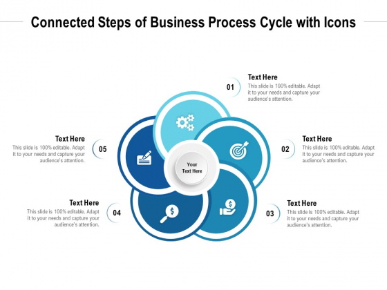 Connected Steps Of Business Process Cycle With Icons Ppt PowerPoint Presentation Icon Portrait