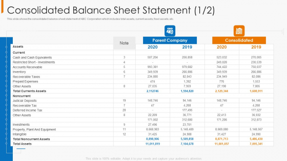 Consolidated Balance Sheet Statement Tax Designs PDF Consolidated Balance Sheet Statement Tax Designs PDF
