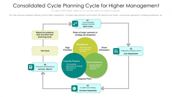 Consolidated Cycle Planning Cycle For Higher Management Ppt PowerPoint Presentation File Portfolio PDF