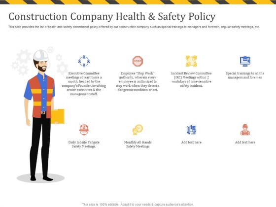 Construction Business Company Profile Construction Company Health And Safety Policy Microsoft PDF