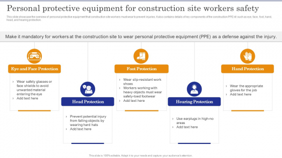 Construction Site Safety Measure Personal For Construction Site Workers Safety Infographics PDF