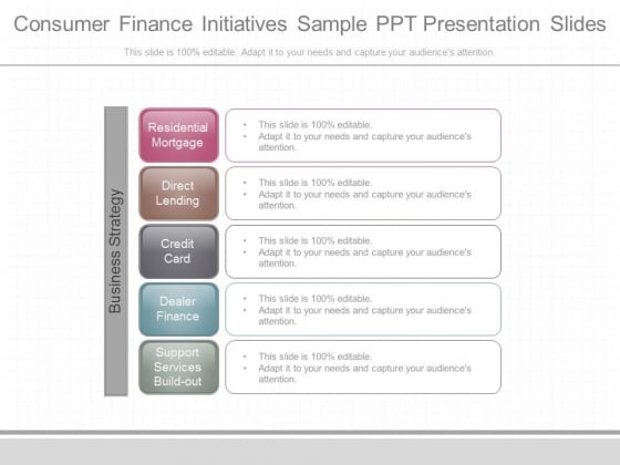 consumer finance initiatives sample