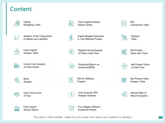 Content Capital Budgeting Table Ratio Analysis Ppt PowerPoint Presentation Slides Layout Ideas Content Capital Budgeting Table Ratio Analysis Ppt PowerPoint Presentation Slides Layout Ideas