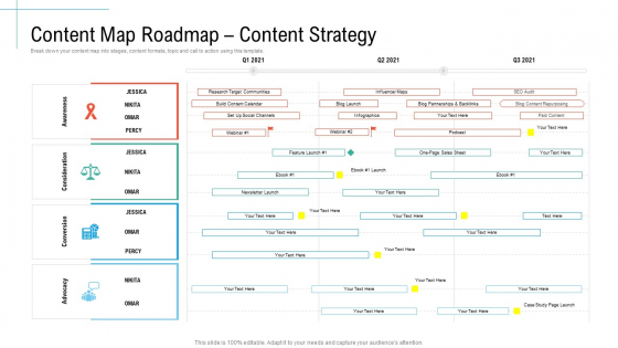 Content Map Roadmap Content Strategy Initiatives And Process Of Content Marketing For Acquiring New Users Mockup PDF